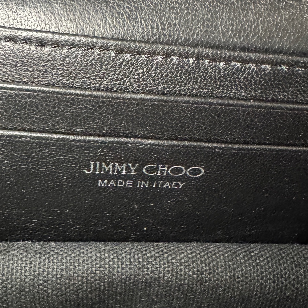 Jimmy Choo Black Suede Leather Silver Studded Finley Mini Crossbody Bag Chain - Picture 8 of 12